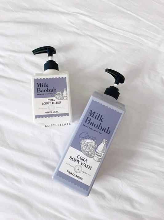 MILK BAOBAB WHITE MUSK BODY WASH + BODY LOTION [REVIEW] by EmpressKorea