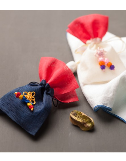 Hayulin korkealaatuinen Ramie Kid's Lucky Bag Hanbok -tarvikkeet-kaksi sävyinen solmu