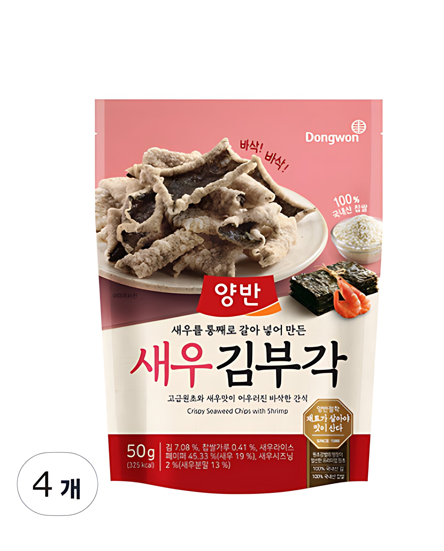 Dongwon Crispy Seaweed Chips with Shrimp 50g*4pack