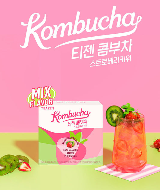 Teazen Kombucha Çilek Kiwi 5G*30 STACKS [2024 YENİ]