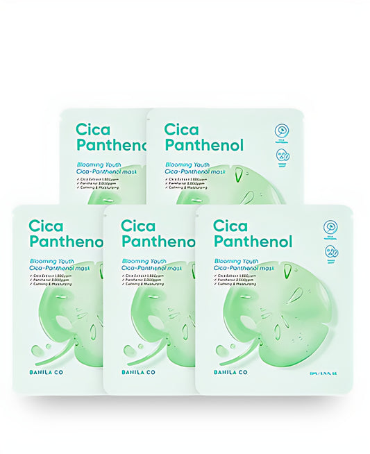 Banila Co Blooming Óige Cica Pacáiste Masc Panthenol Pacáiste 22ml*5pack