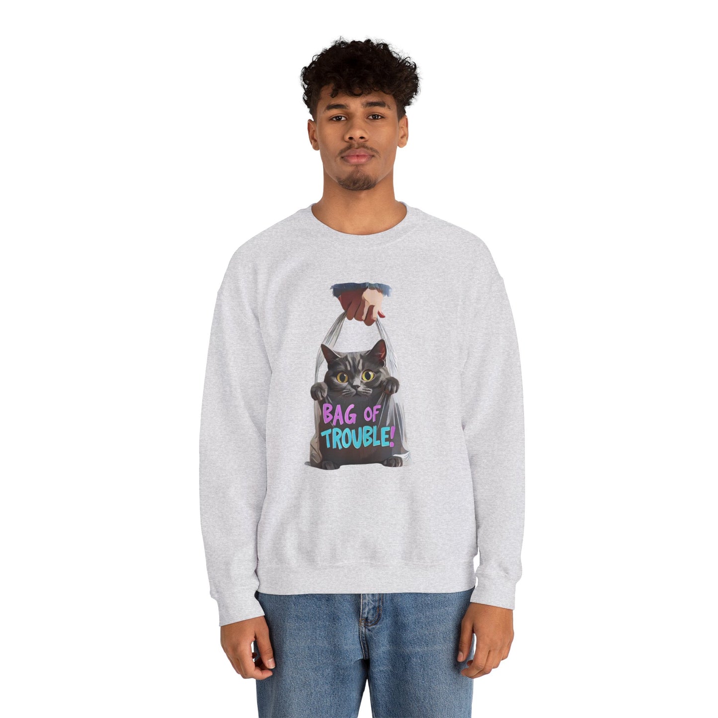 Bag of trouble Unisex Heavy Blend™ Crewneck Sweatshirt - EmpressKorea