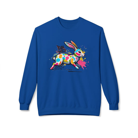 Run wild Unisex Midweight Softstyle Fleece Crewneck Sweatshirt  - EmpressKorea