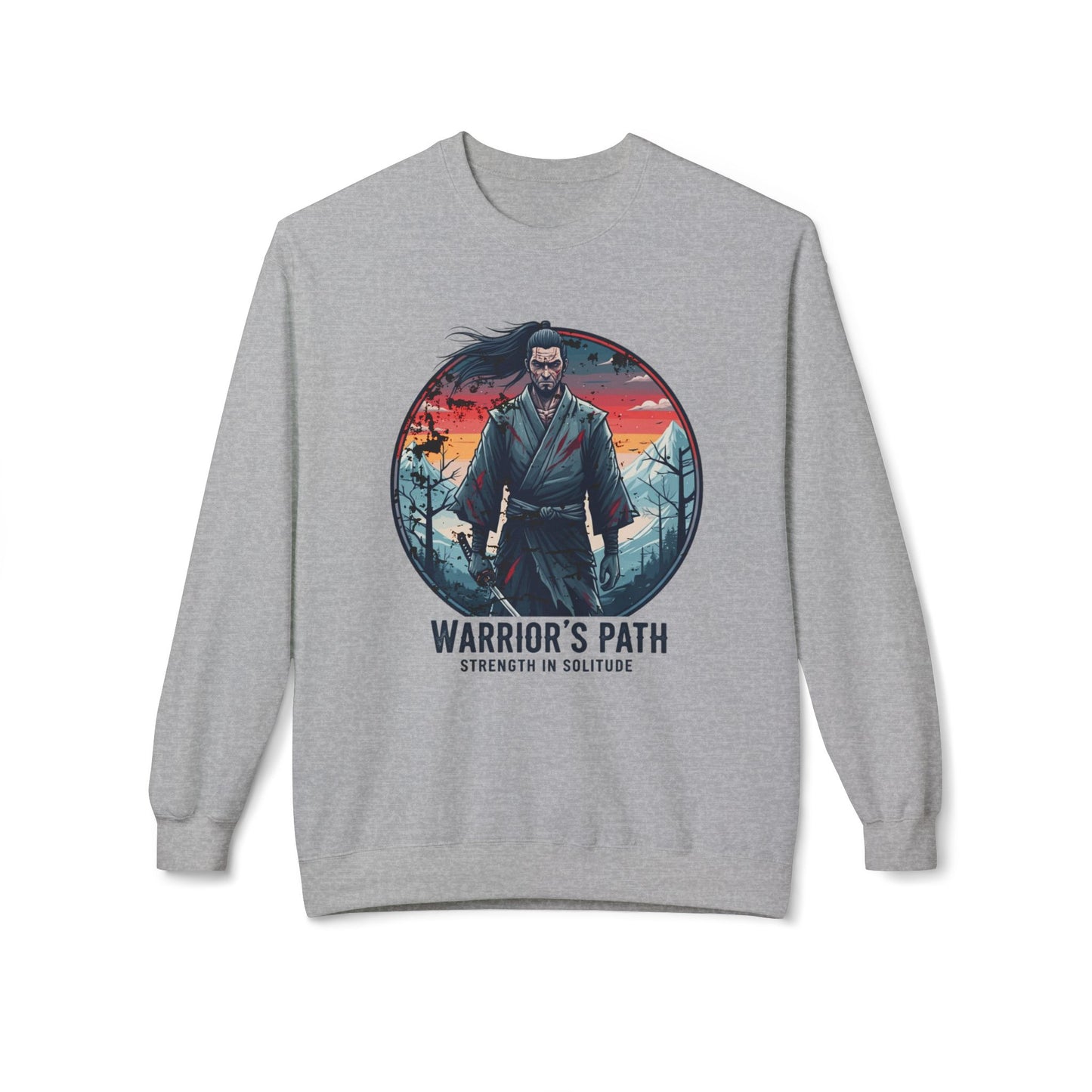 Warriorin polku unisex -keskipainoinen pehmeä fleece -miehistön kaula -paita - EmpressKorea