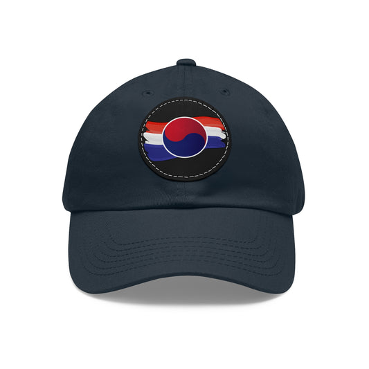 Koreansk flagghatt med skinnlapp (runde)