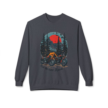 Ride the Wild Roads Unisex Midweight Softstyle Fleece Crewneck Sweatshirt - EmpressKorea