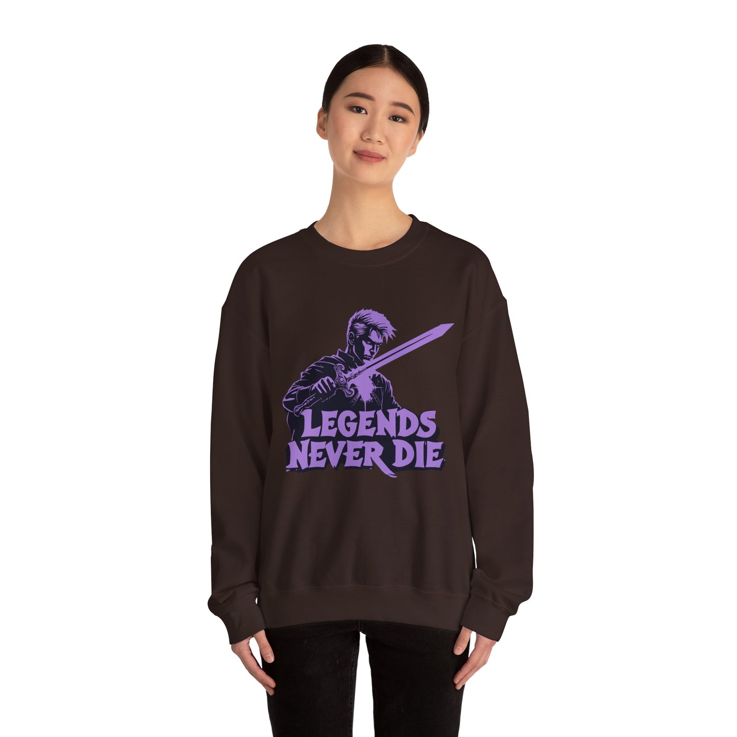 Legends Never Die Unissex Heavy Blend ™ Crewneck Sweetshirt - EmpressKorea