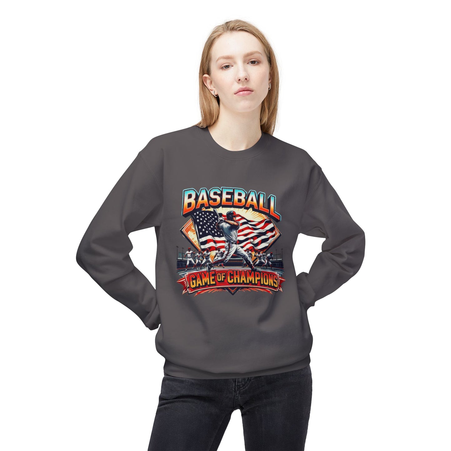 Game of Champions Unisex Midweight Softtyle Fleece Crewneckスウェットシャツ - EmpressKorea