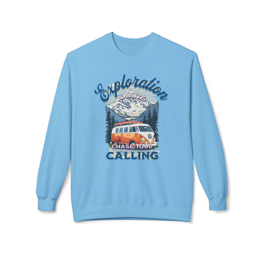 Keşif unisex orta ağırlıklı softstyle polar crewneck sweatshirt