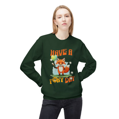 Have a foxy day! Unisex Midweight Softstyle Fleece Crewneck Sweatshirt - EmpressKorea