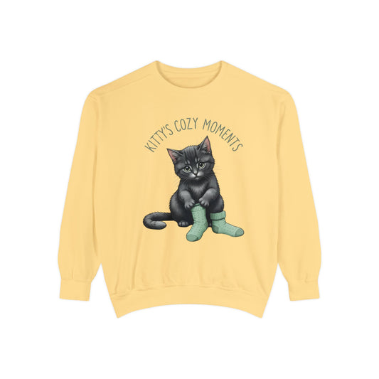 Kittt's cozy moment Unisex Garment-Dyed Sweatshirt  - EmpressKorea