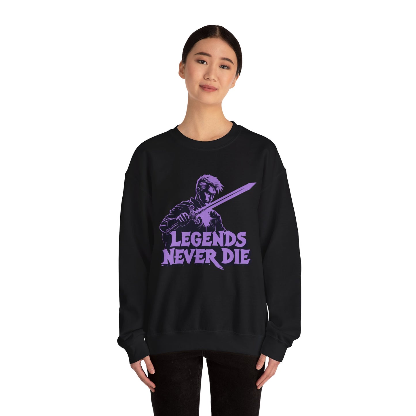 Legends Never Die Unissex Heavy Blend ™ Crewneck Sweetshirt - EmpressKorea