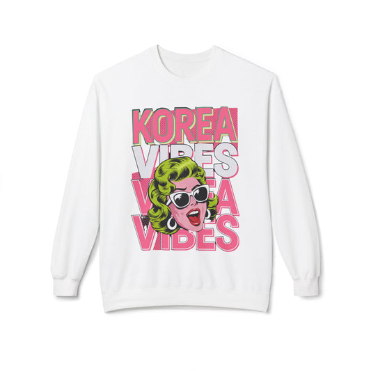 Kore Vibes Unisex Orta Siklet Softstyle Poleece Crewneck Sweatshirt - EmpressKorea