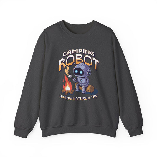 Robot cắm trại Unisex Heavy Blend ™ Crewneck áo - EmpressKorea