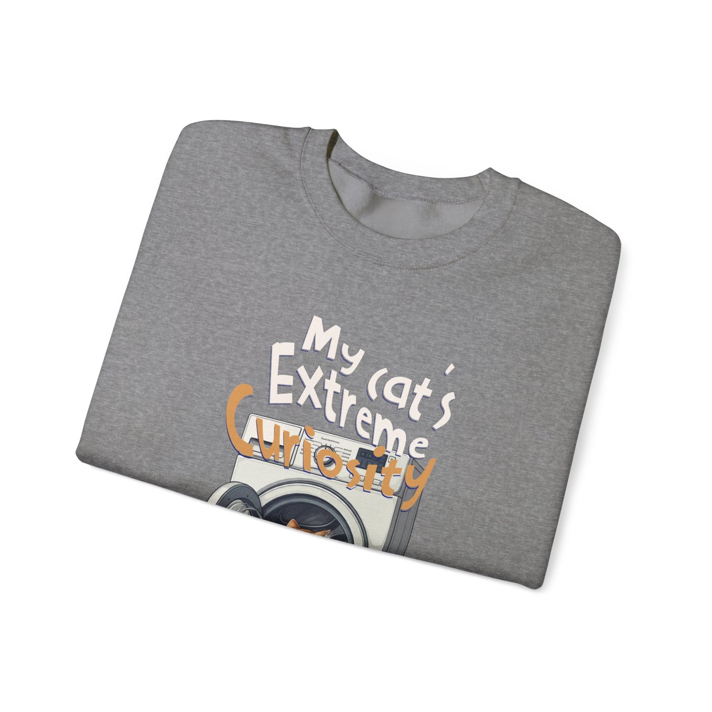 Die extreme Neugier meiner Katze Unisex Heavy Blend ™ Crewneck Sweatshirt - EmpressKorea