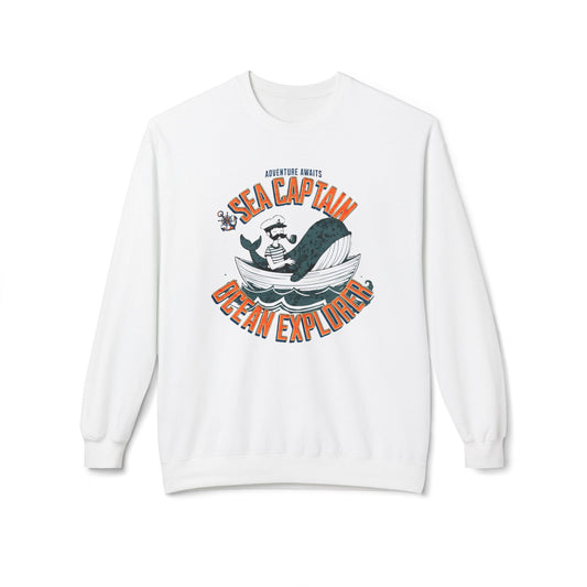 Captain Sea Unisex Midweight Mid Pleece Felpeck Sweatshirt