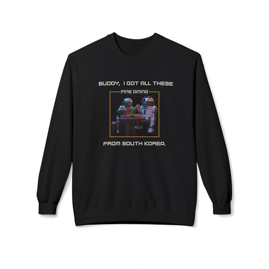 Una meritata ricompensa dopo un trambusto unisex Midweightstyle Feece Crewneck Sweatshirt