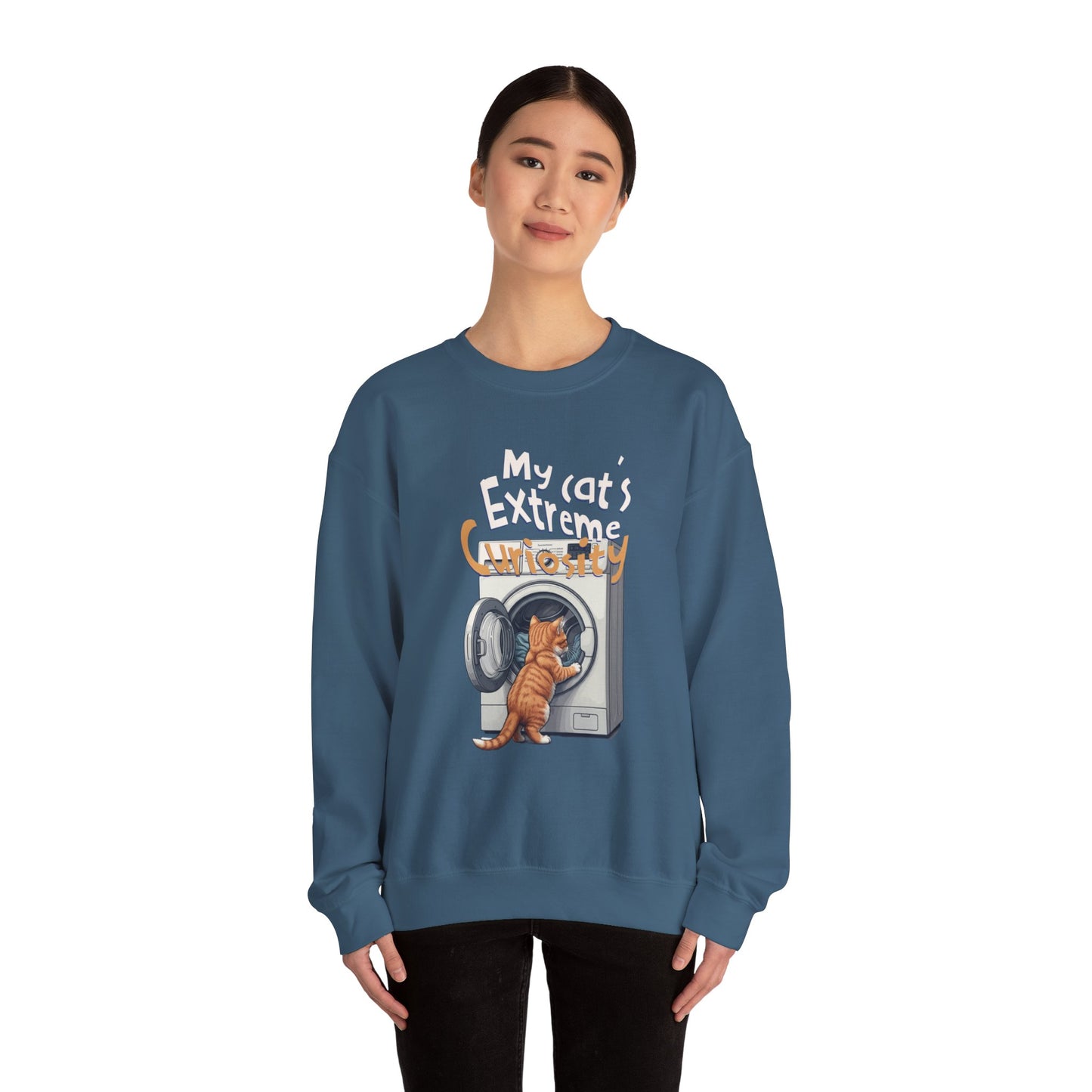 Die extreme Neugier meiner Katze Unisex Heavy Blend ™ Crewneck Sweatshirt - EmpressKorea