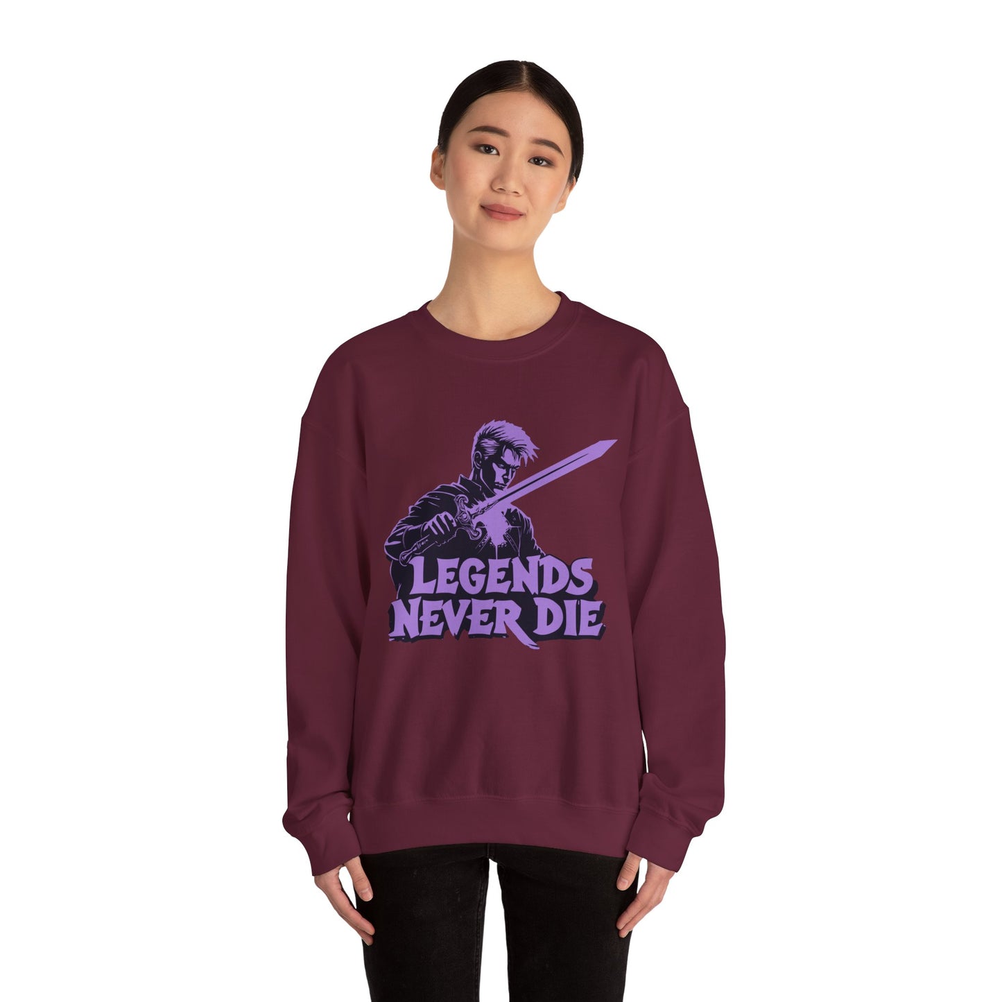 Legends Never Die Unisex Heavy Blend ™ CrewNeck Sweatshirt - EmpressKorea