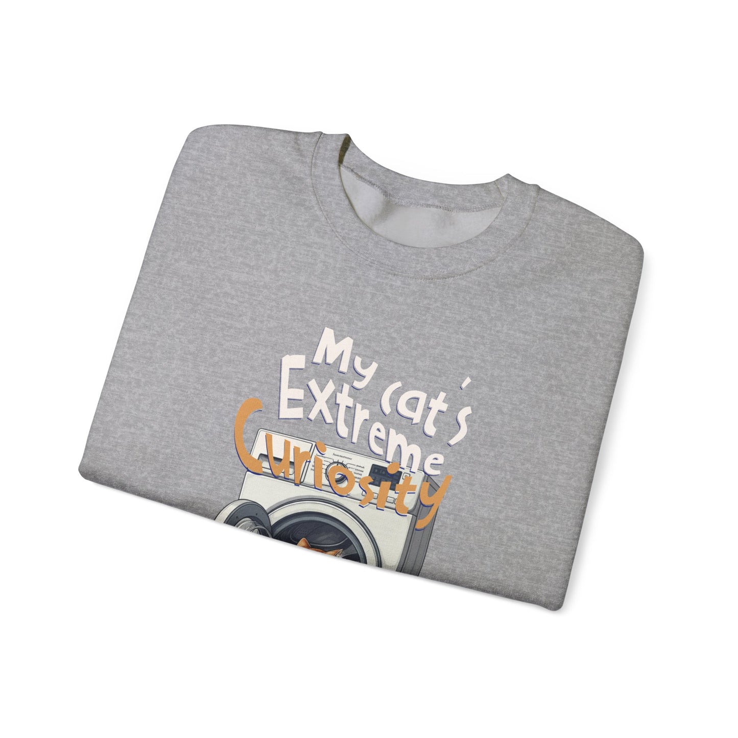 Die extreme Neugier meiner Katze Unisex Heavy Blend ™ Crewneck Sweatshirt - EmpressKorea