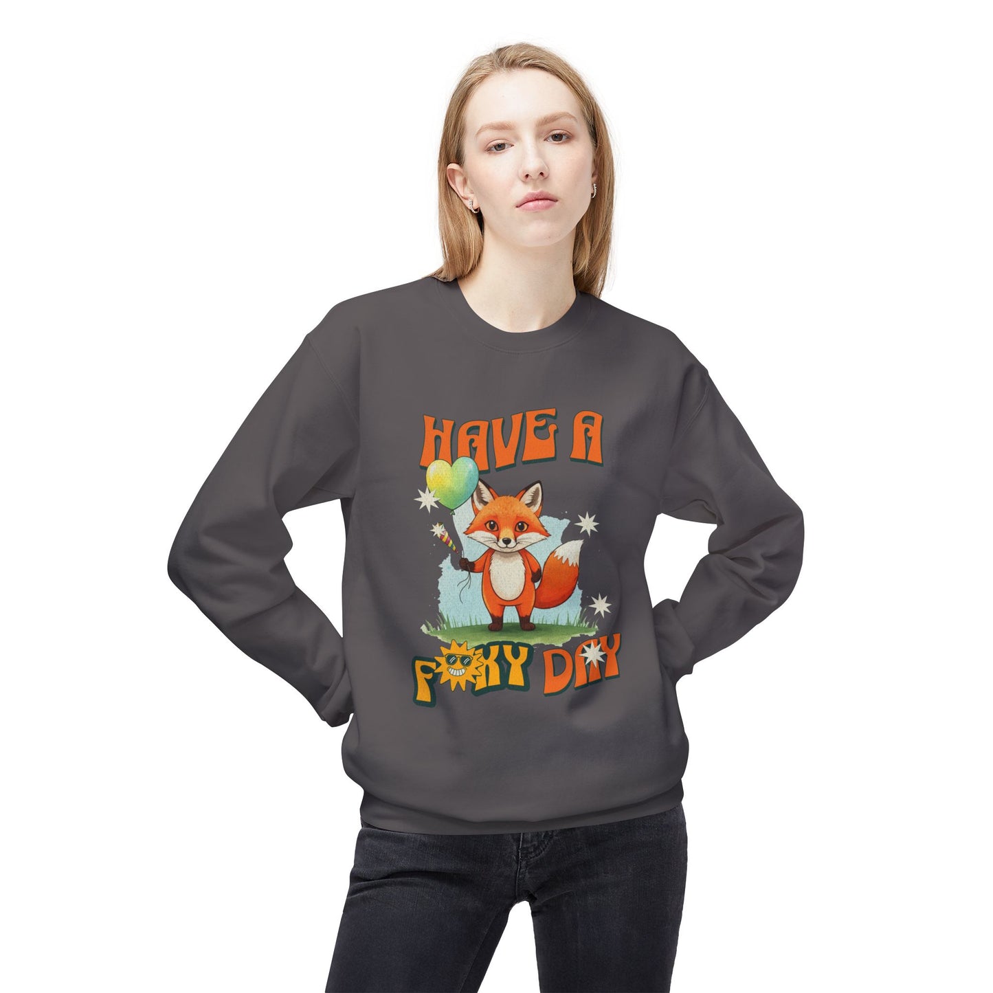 Heb een foxy verjaardag! Unisex middengewicht softstyle fleece crewneck sweatshirt - EmpressKorea