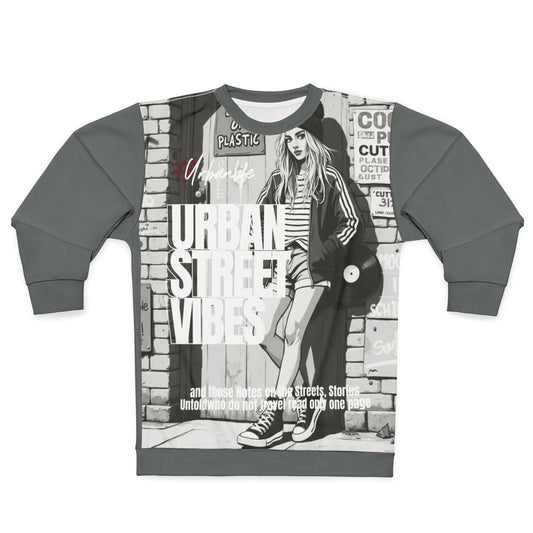 Urban street vibes Unisex Sweatshirt (AOP)  - EmpressKorea