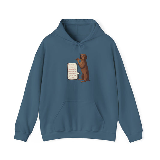 'Je moet klaar zijn' Hondensignaalbericht unisex Heavy Blend ™ sweatshirt met capuchon