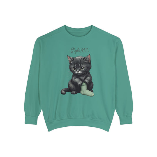 Kittt's cozy moment Unisex Garment-Dyed Sweatshirt  - EmpressKorea