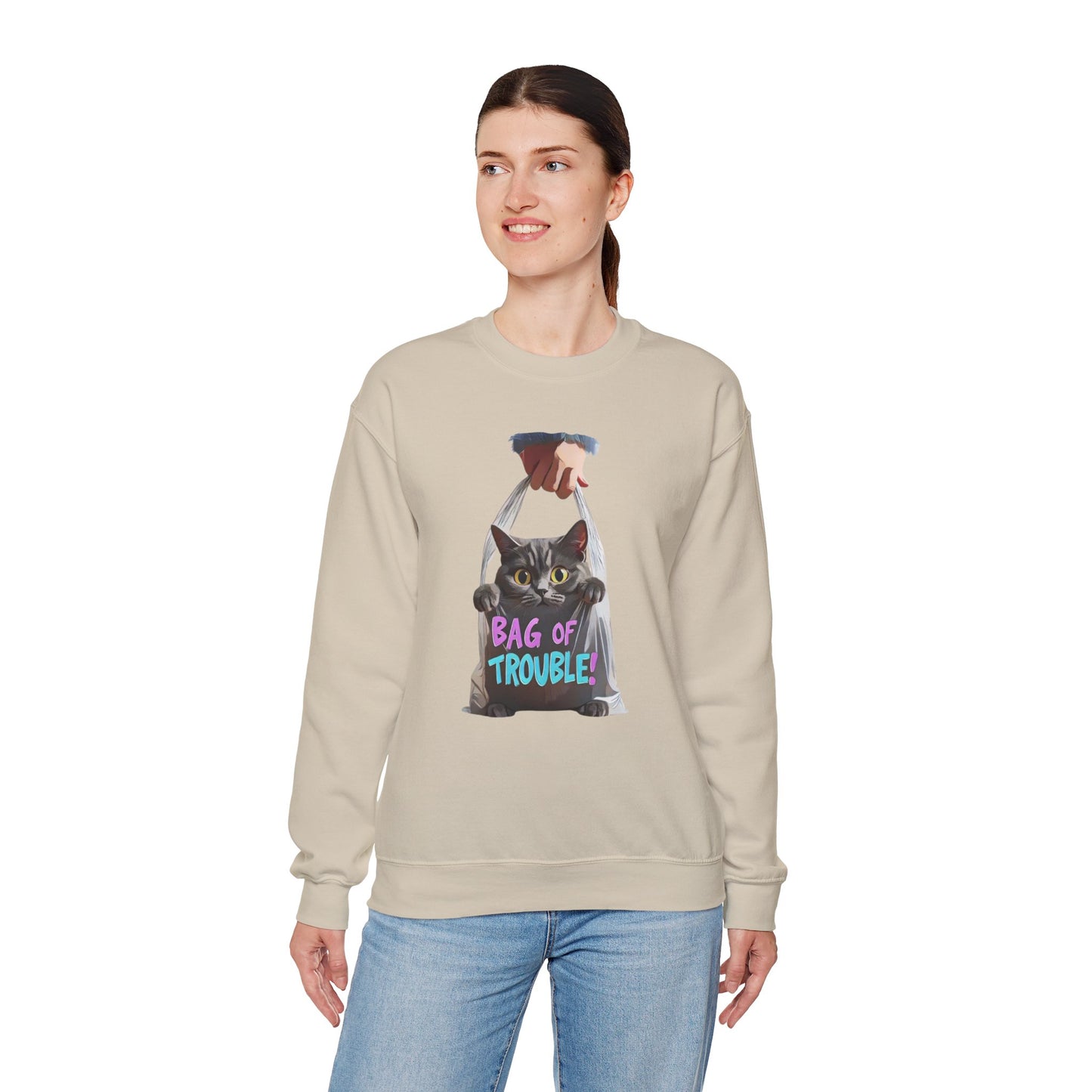 Trouble Bag Unisex Heavy Blend ™ Crewneck Sweatshirt - EmpressKorea