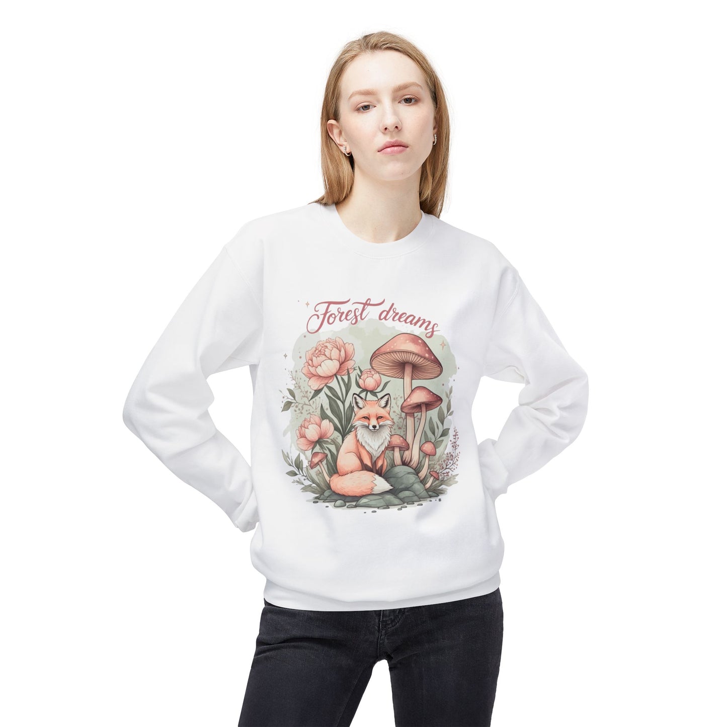 Forest Dream Unisex Orta Ağır Softstyle Poleece Crewneck Sweatshirt - EmpressKorea