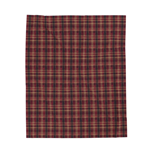 Punaiset sävyt Plaid Velveteen -pehmahuopa