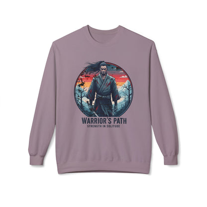 Warriorin polku unisex -keskipainoinen pehmeä fleece -miehistön kaula -paita - EmpressKorea