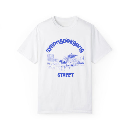 Gyeongbokgung street unisex plaggfärgad t-shirt