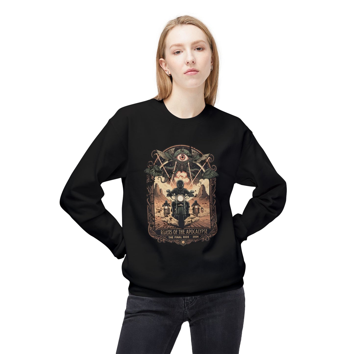 Ryttare av Apocalypse Unisex Midweight Softstyle Fleece Crewneck Sweatshirt - EmpressKorea