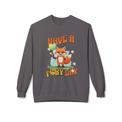 Have a foxy day! Unisex Midweight Softstyle Fleece Crewneck Sweatshirt - EmpressKorea