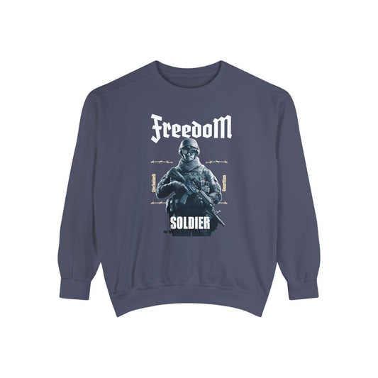 Freedom Soldier Unisex Garment-Dyed Sweatshirt  - EmpressKorea