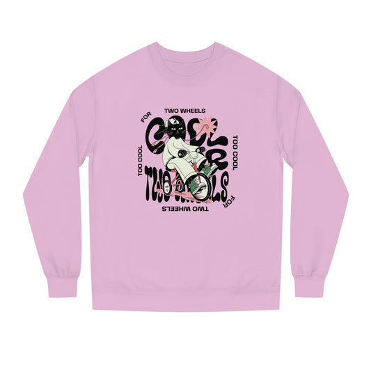 Muito fresco para duas rodas unissex Crew Neck Sweatshirt