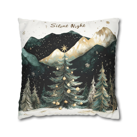 Silent Night II Faux Suede Square Pillowcase - EmpressKorea