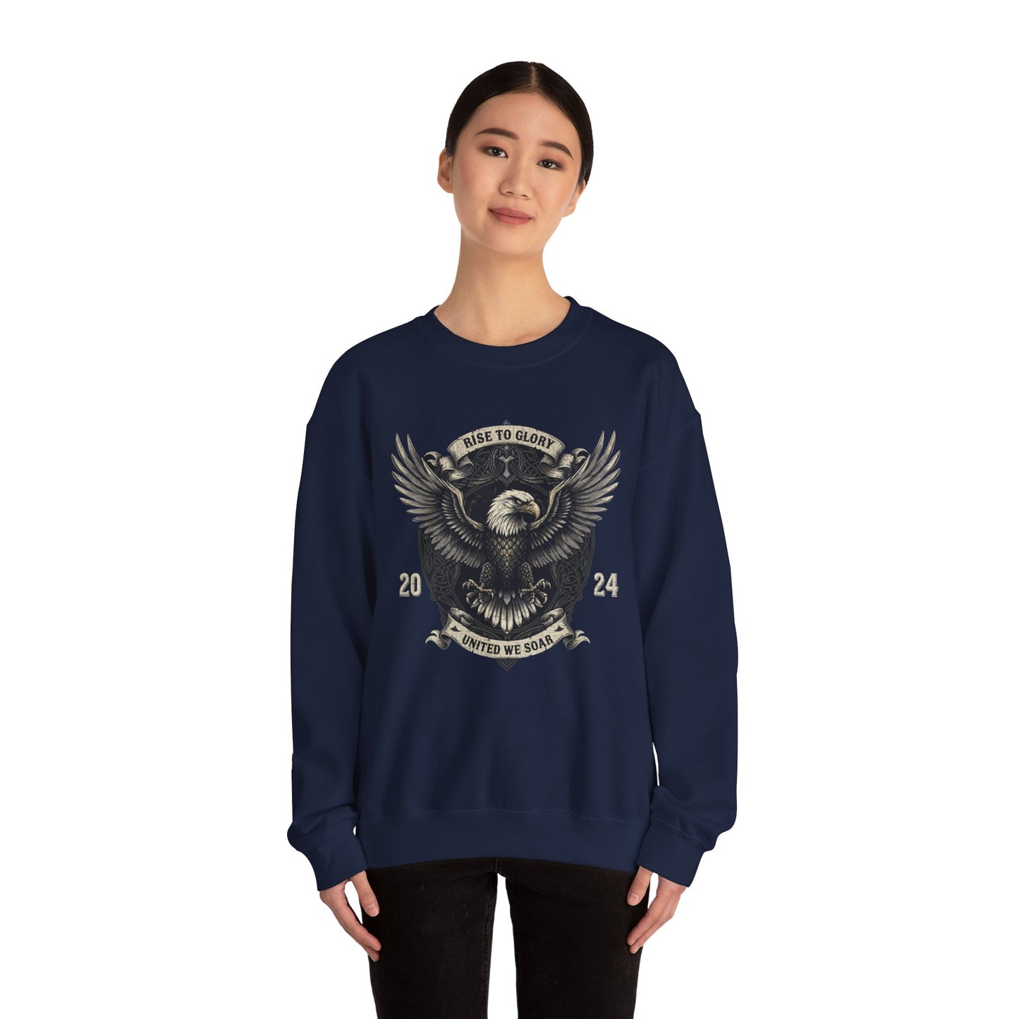 Rise to Glory2 unisex Heavy Blend ™ Crewneck Sweatshirt - EmpressKorea