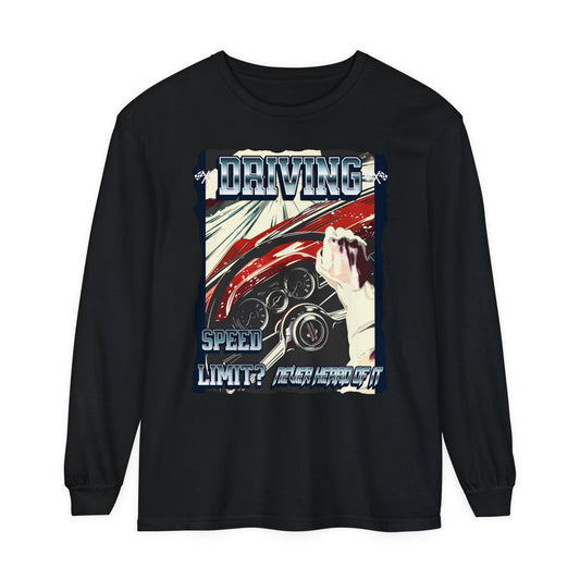 Driving Unisex Garment-dyed Long Sleeve T-Shirt  - EmpressKorea