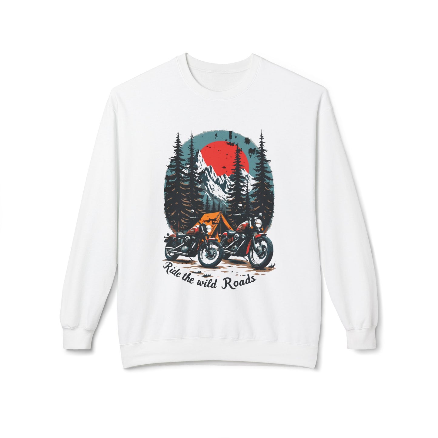 Aja Wild Roads Unisex Midweight SoftStyle Fleece Crewneck -paita - EmpressKorea