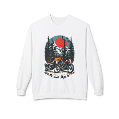 Ride the Wild Roads Unisex Midweight Softstyle Fleece Crewneck Sweatshirt - EmpressKorea