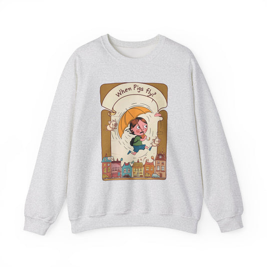 When pigs fly? Unisex Heavy Blend™ Crewneck Sweatshirt  - EmpressKorea