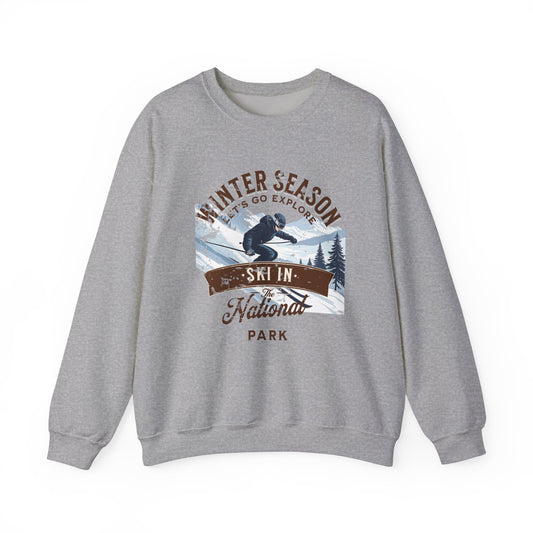 Ski im Nationalpark Unisex Heavy Blend ™ Crewneck Sweatshirt - EmpressKorea