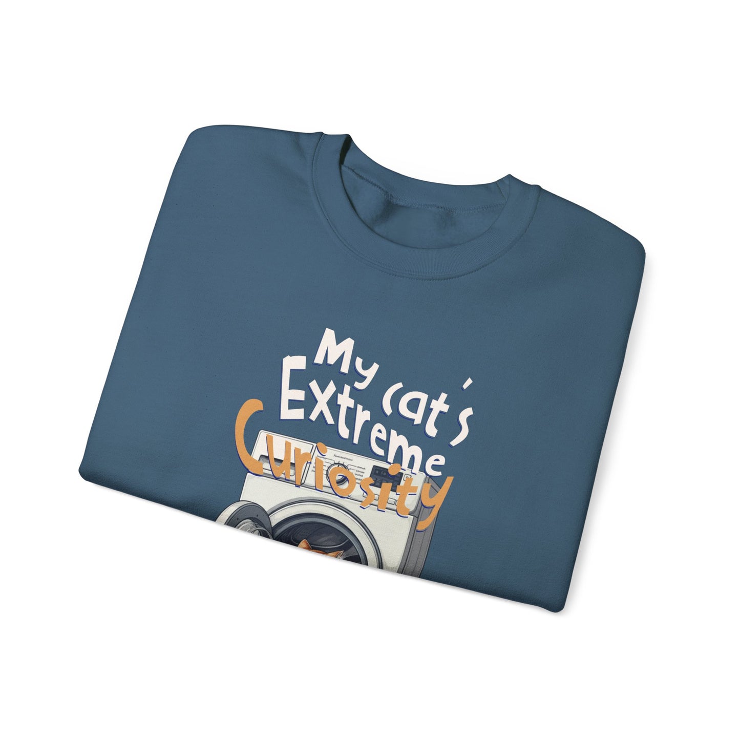 My cat's extreme curiosity Unisex Heavy Blend™ Crewneck Sweatshirt - EmpressKorea