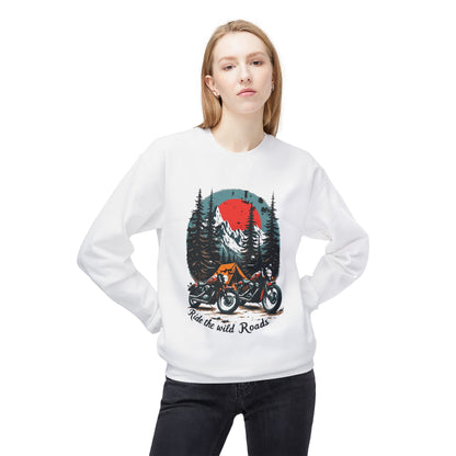 Ride the Wild Roads Unisex Midweight Softstyle Fleece Crewneck Sweatshirt - EmpressKorea