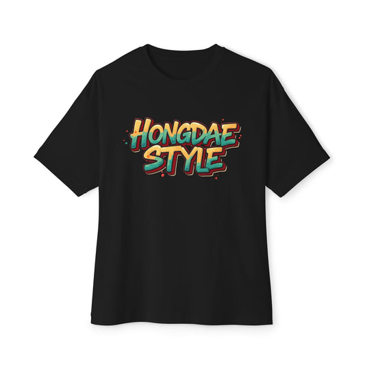 Hongdae -Stil Unisex übergroße kastenförmige T -Shirt