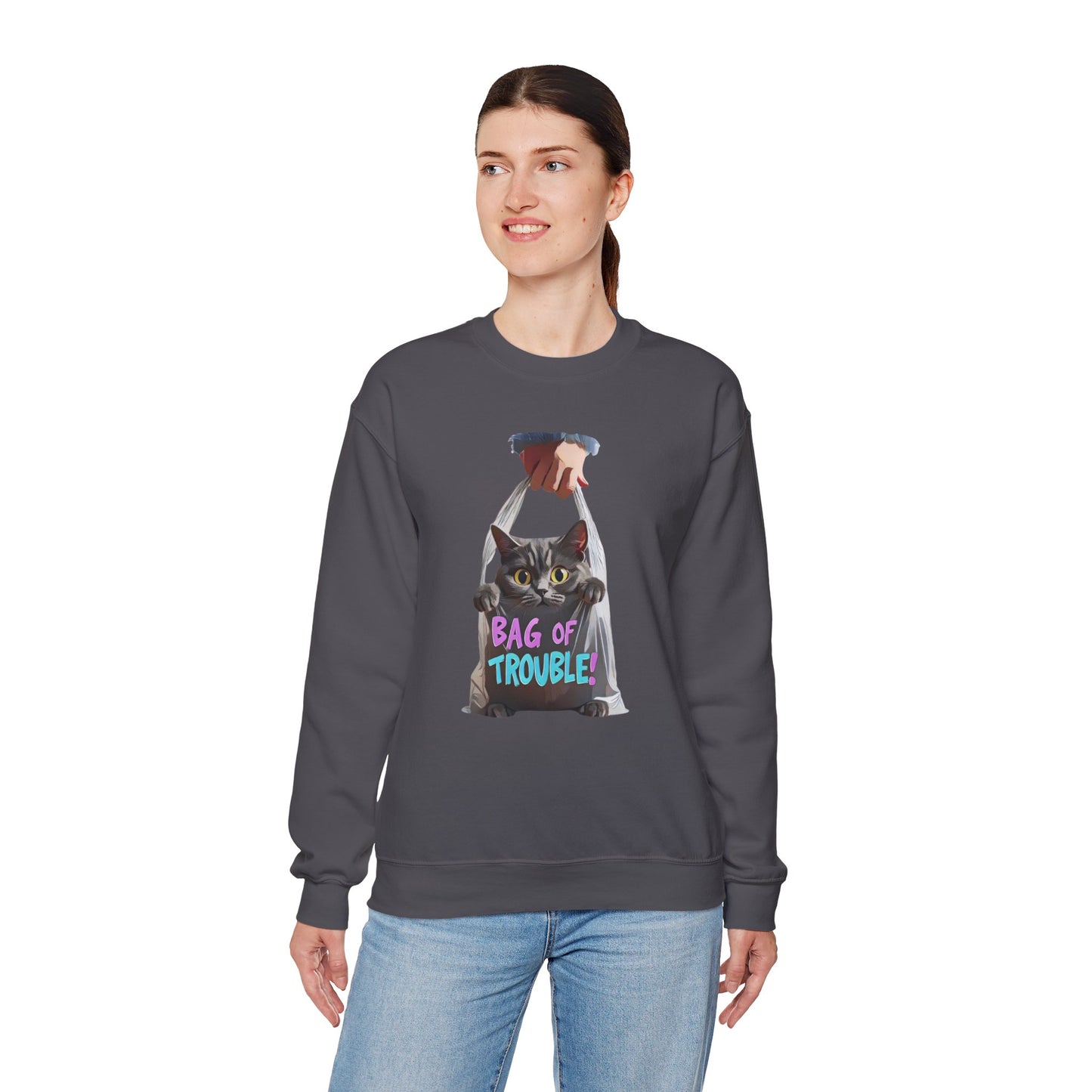 Bag of trouble Unisex Heavy Blend™ Crewneck Sweatshirt - EmpressKorea