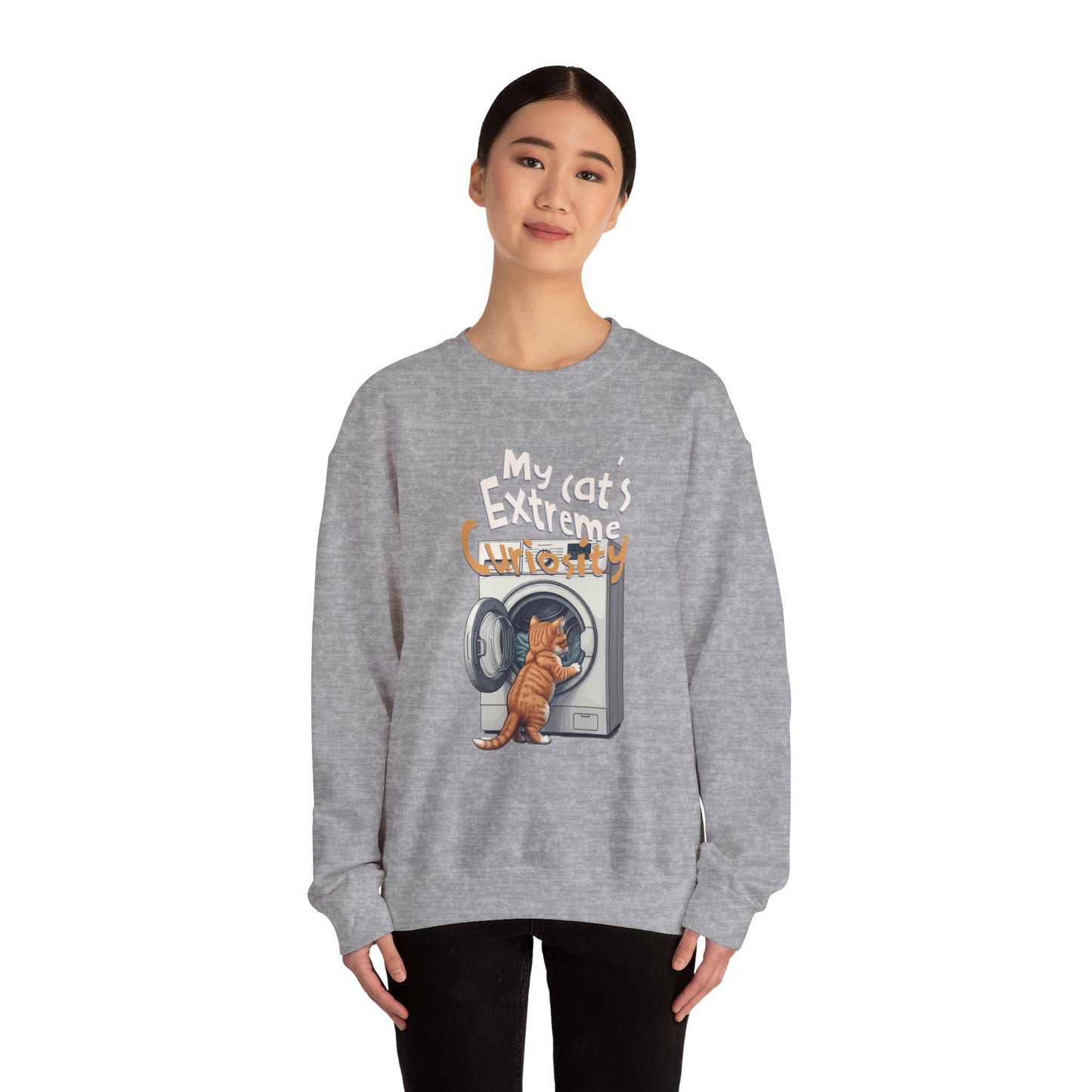 Die extreme Neugier meiner Katze Unisex Heavy Blend ™ Crewneck Sweatshirt - EmpressKorea