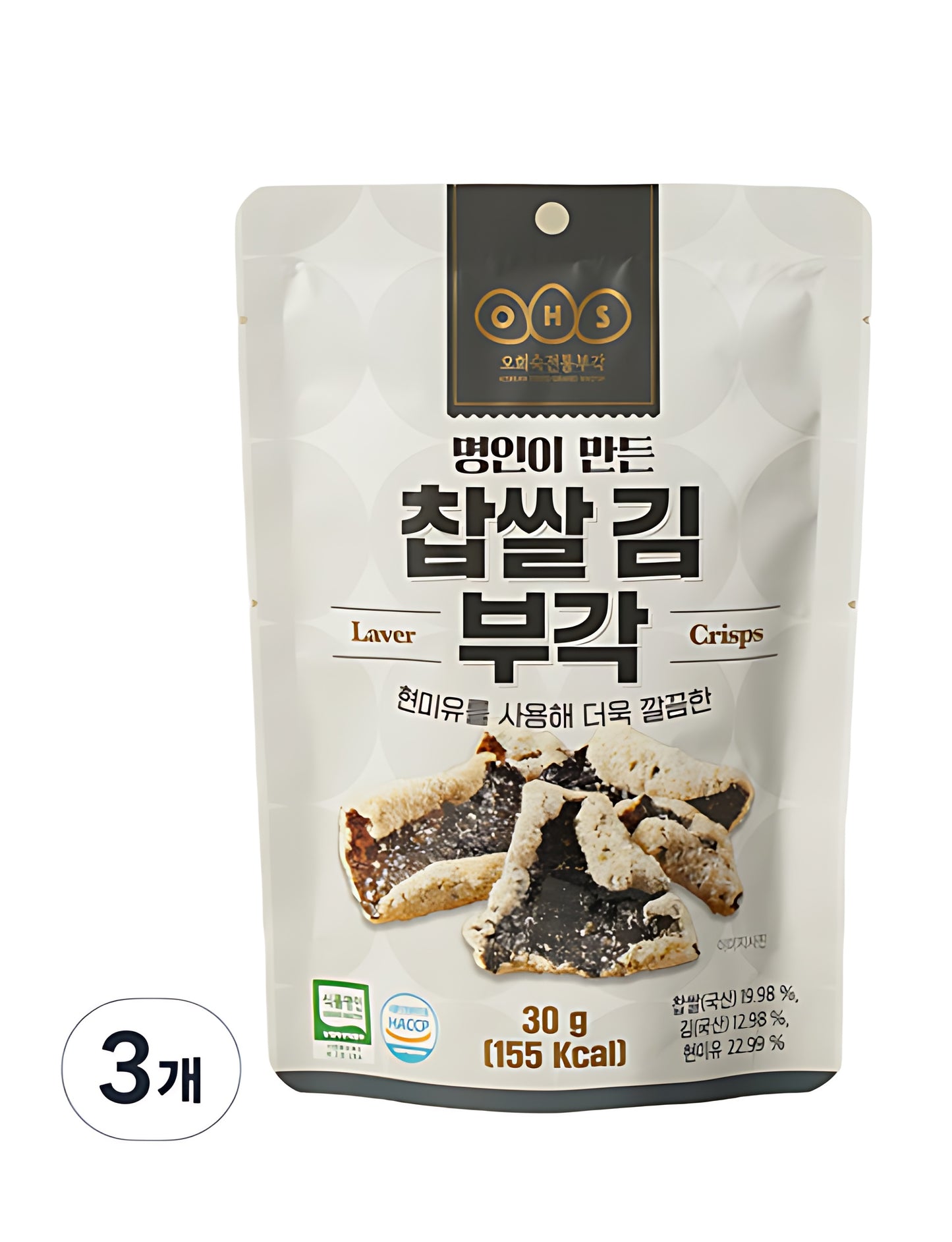 OHS Crispy Seaweed Chips with Glutinous Rice 30g*3pack